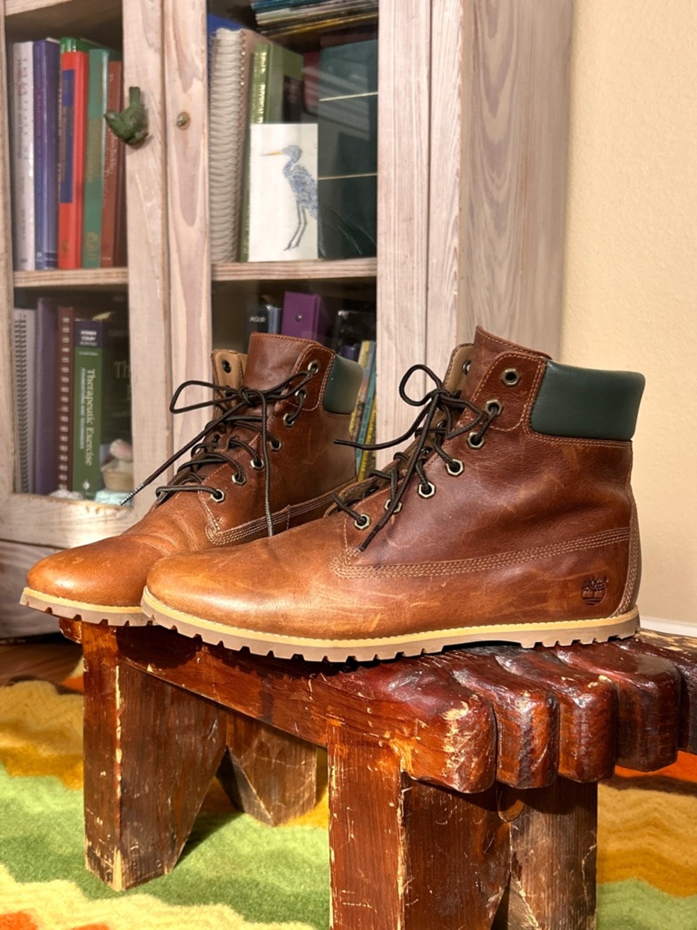Timberland Brown Leather lace up Boots Gorpcore Grunge Workwear Lug soles